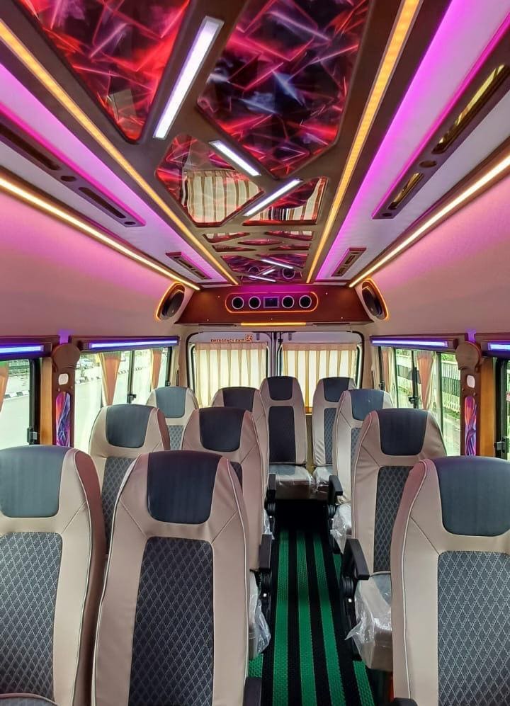 10 SEAT TEMPO TRAVELLER INTERIOR 10 seat tempo traveller rental INTERIOR
