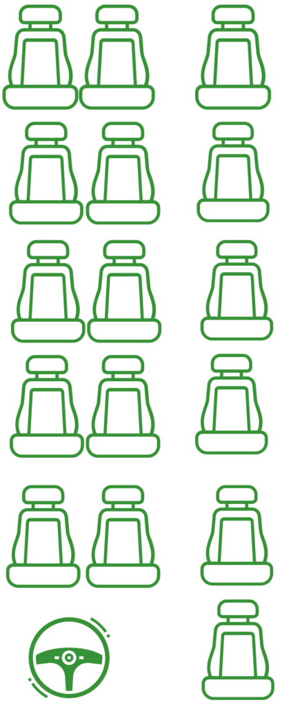 16-Seater Luxury Tempo Traveller Seat Layout