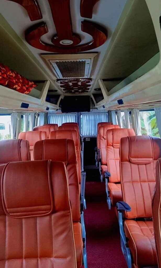 16 seter tempo traveller rental kochi kerala interior